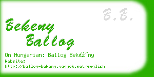 bekeny ballog business card